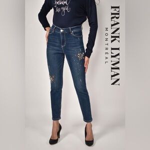FRANK LYMAN dark blue wash stretchy skinny‎ Jeans size Large